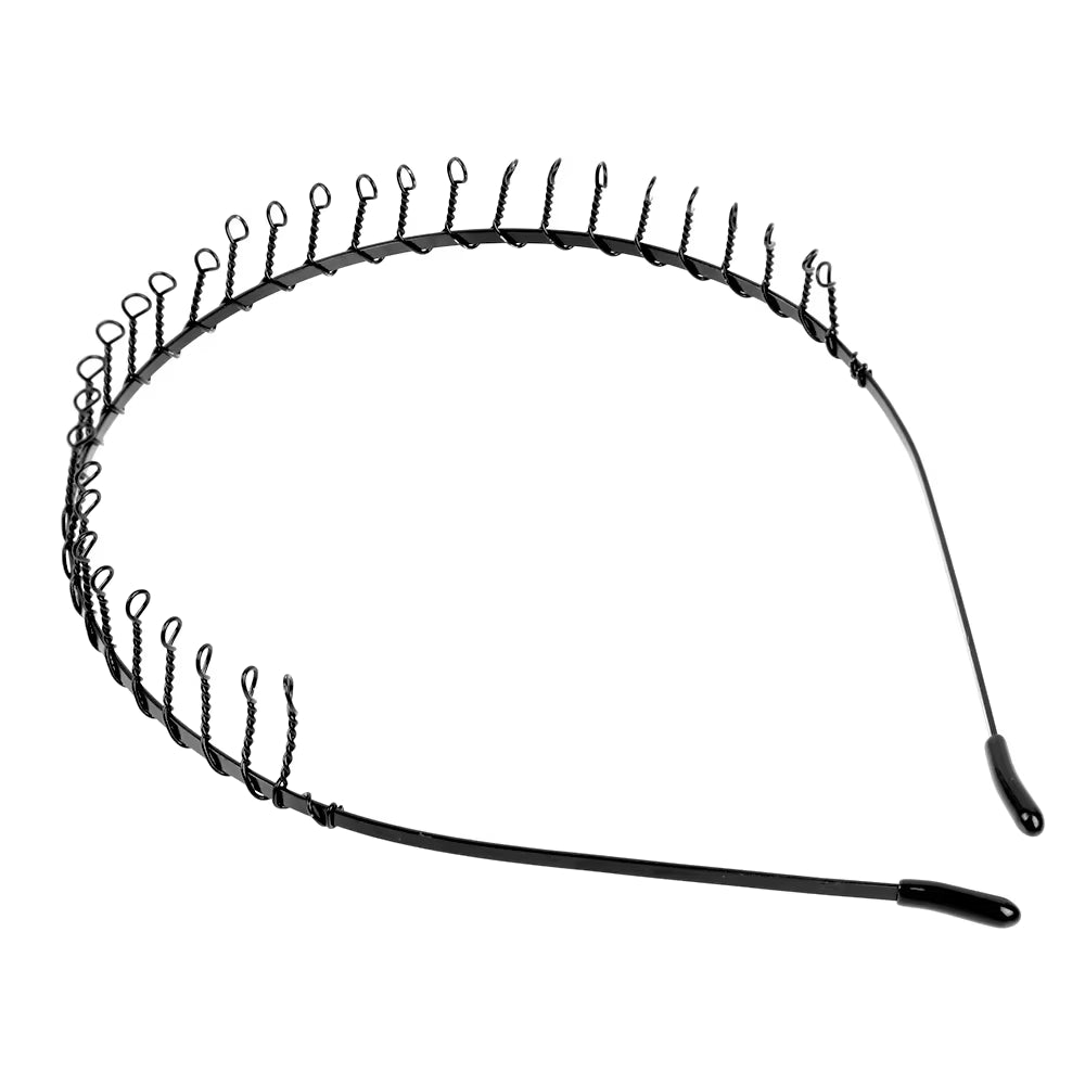 6/1Pcs Fashion Metal Hair Band for Men Women Unisex Black Waved Hair Head Hoop Sports Headband Hairband Hair Accessories