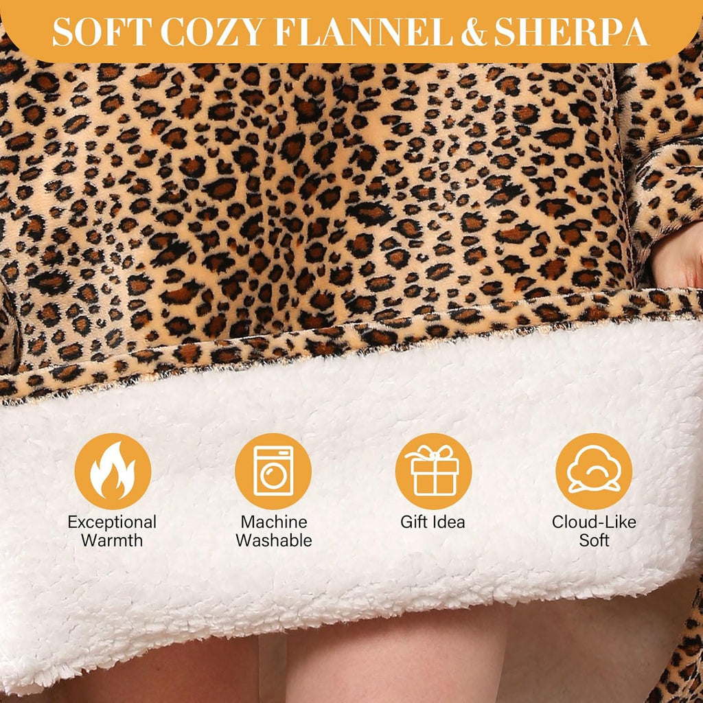 Blanket Hoodie,Oversized Wearable Sherpa Fleece Blanket Sweatshirt,Super Soft Warm Cozy with Giant Pocket,Gifts for Women Men Adults Teenagers Kids, One Size Fits All