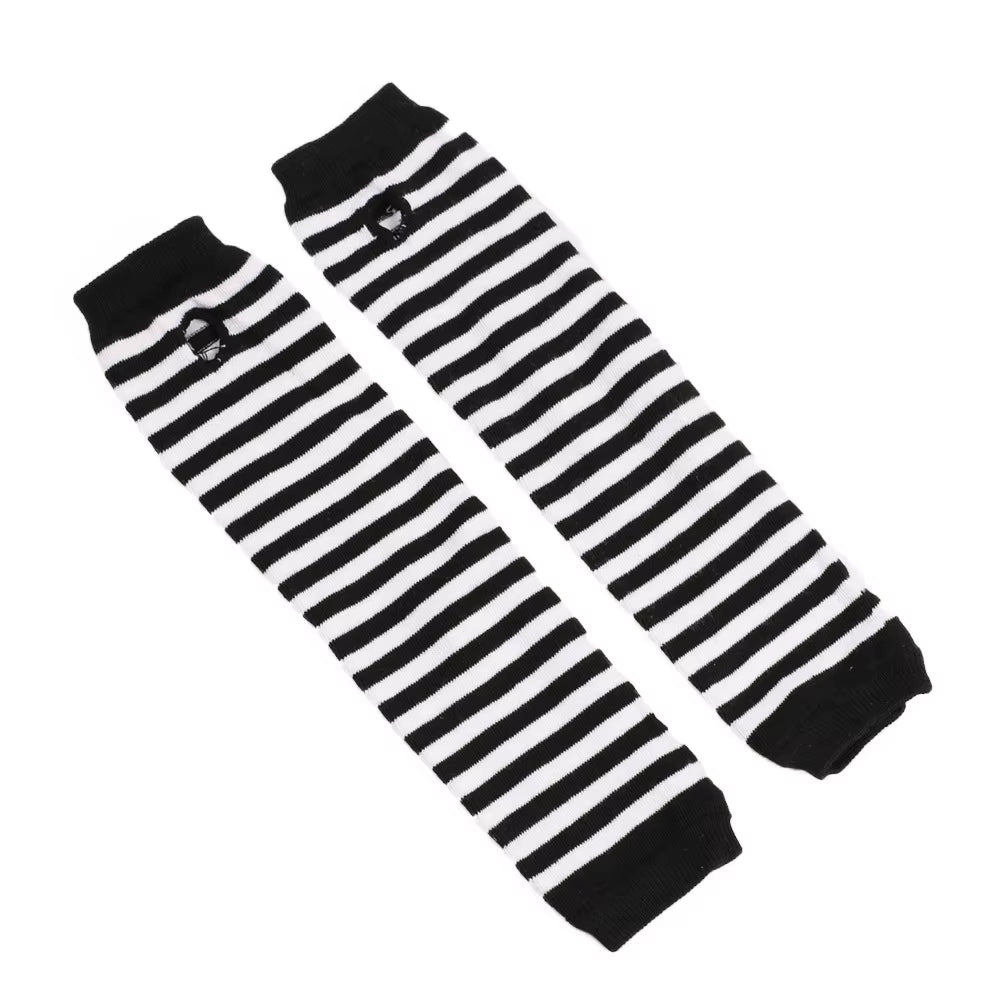 Winter Warm Long Sleeves Gloves for Man Women Fingerless Stripe Hip-Hop Knitted Elbow Mittens Elastic Outdoor Warmer Arm
