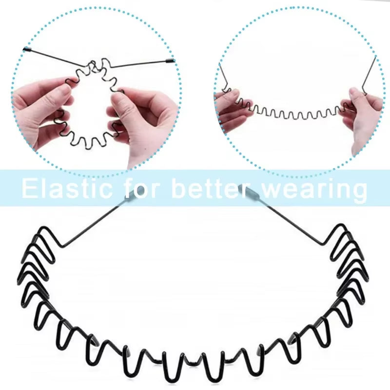 6/1Pcs Fashion Metal Hair Band for Men Women Unisex Black Waved Hair Head Hoop Sports Headband Hairband Hair Accessories