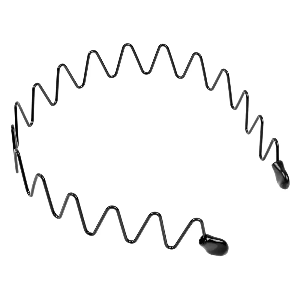 6/1Pcs Fashion Metal Hair Band for Men Women Unisex Black Waved Hair Head Hoop Sports Headband Hairband Hair Accessories
