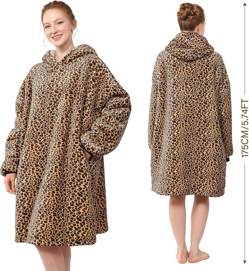 Blanket Hoodie,Oversized Wearable Sherpa Fleece Blanket Sweatshirt,Super Soft Warm Cozy with Giant Pocket,Gifts for Women Men Adults Teenagers Kids, One Size Fits All
