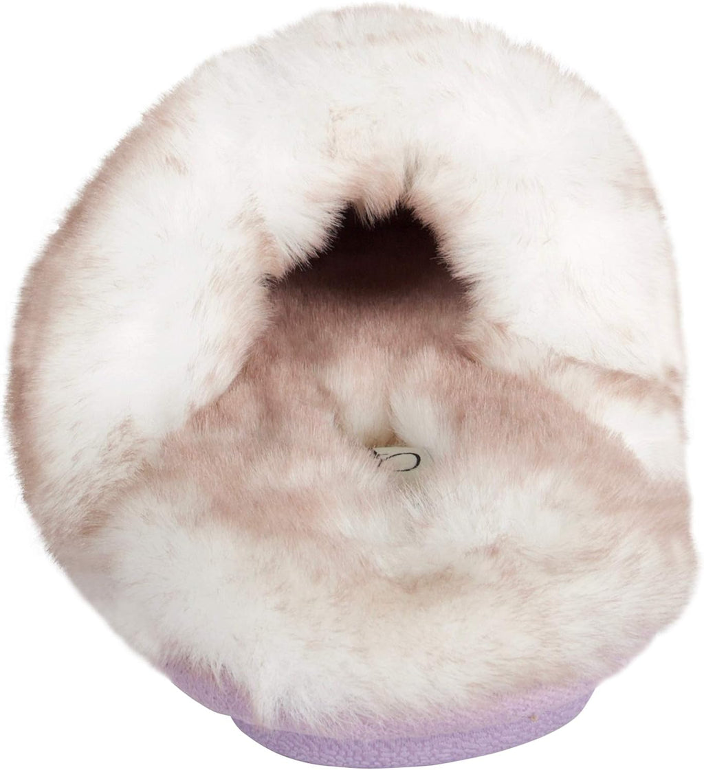 Womens Comfy Faux Fur House Slipper Scuff Memory Foam Slip on Anti-Skid Soleslipper