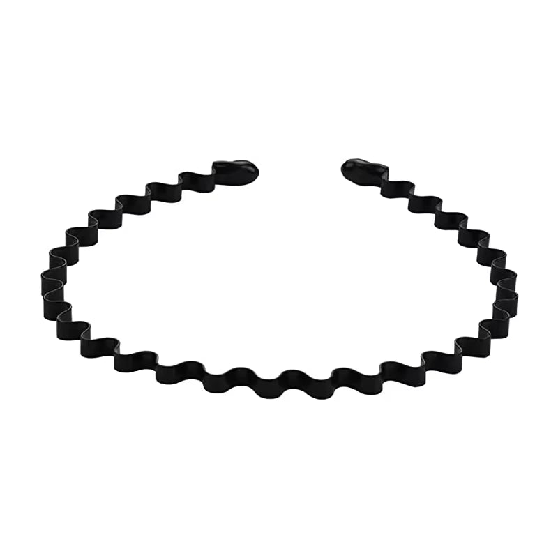 6/1Pcs Fashion Metal Hair Band for Men Women Unisex Black Waved Hair Head Hoop Sports Headband Hairband Hair Accessories