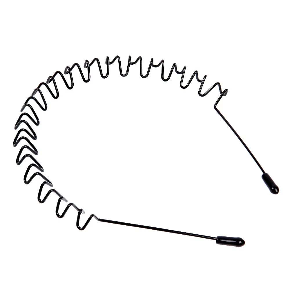 6/1Pcs Fashion Metal Hair Band for Men Women Unisex Black Waved Hair Head Hoop Sports Headband Hairband Hair Accessories
