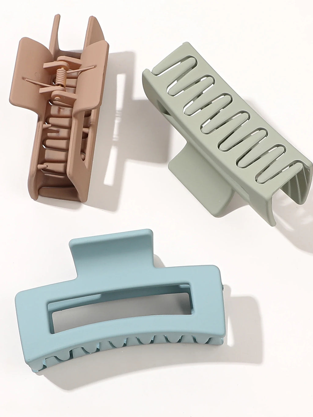 7 Pcs Big Hair Claw Clips 3.4" Non-Slip Big Square Matte for Women Girls, Strong Hold Banana Clips for Thick Thin Hair