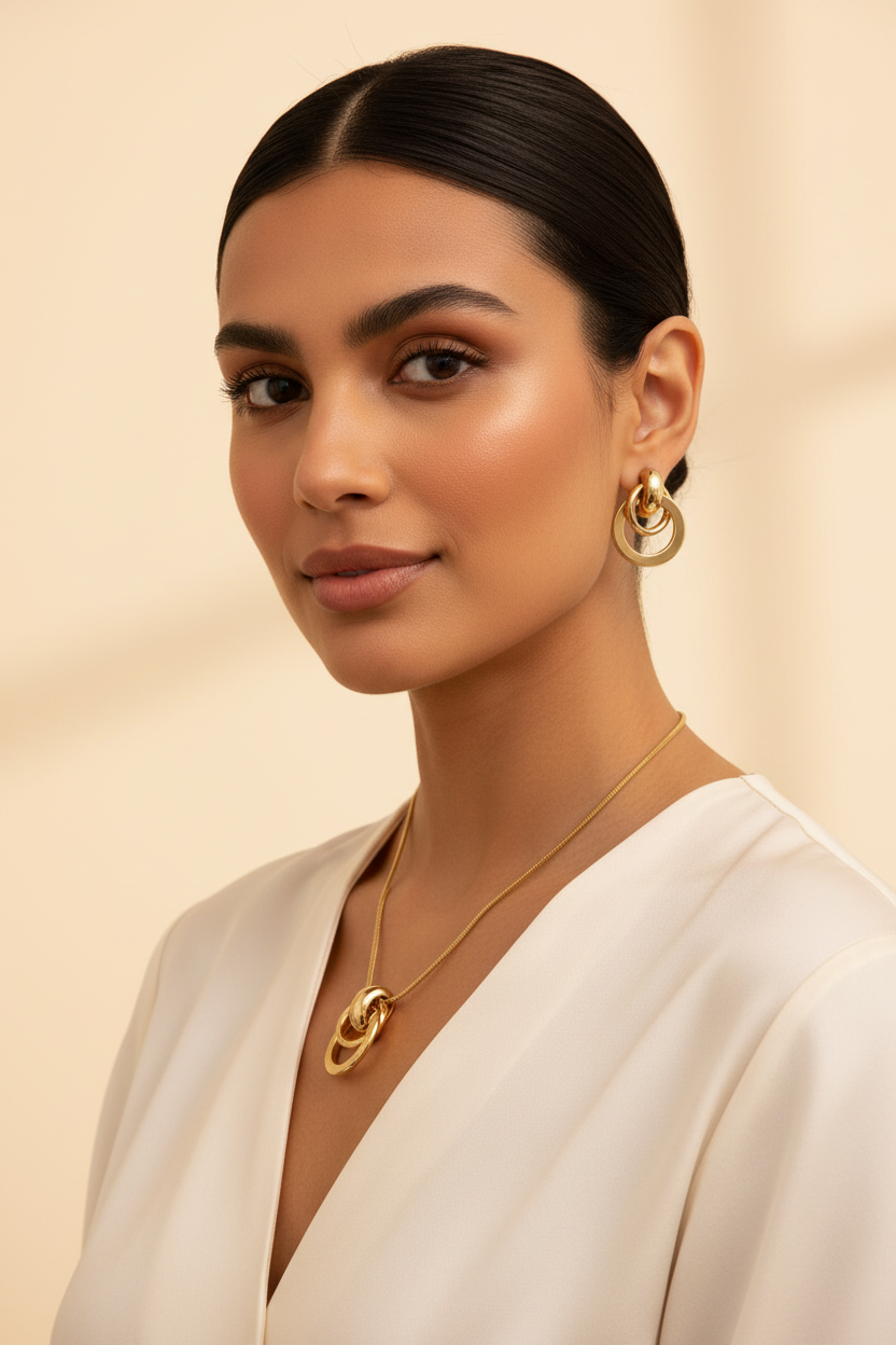 Gold Knot Set — Model Editorial