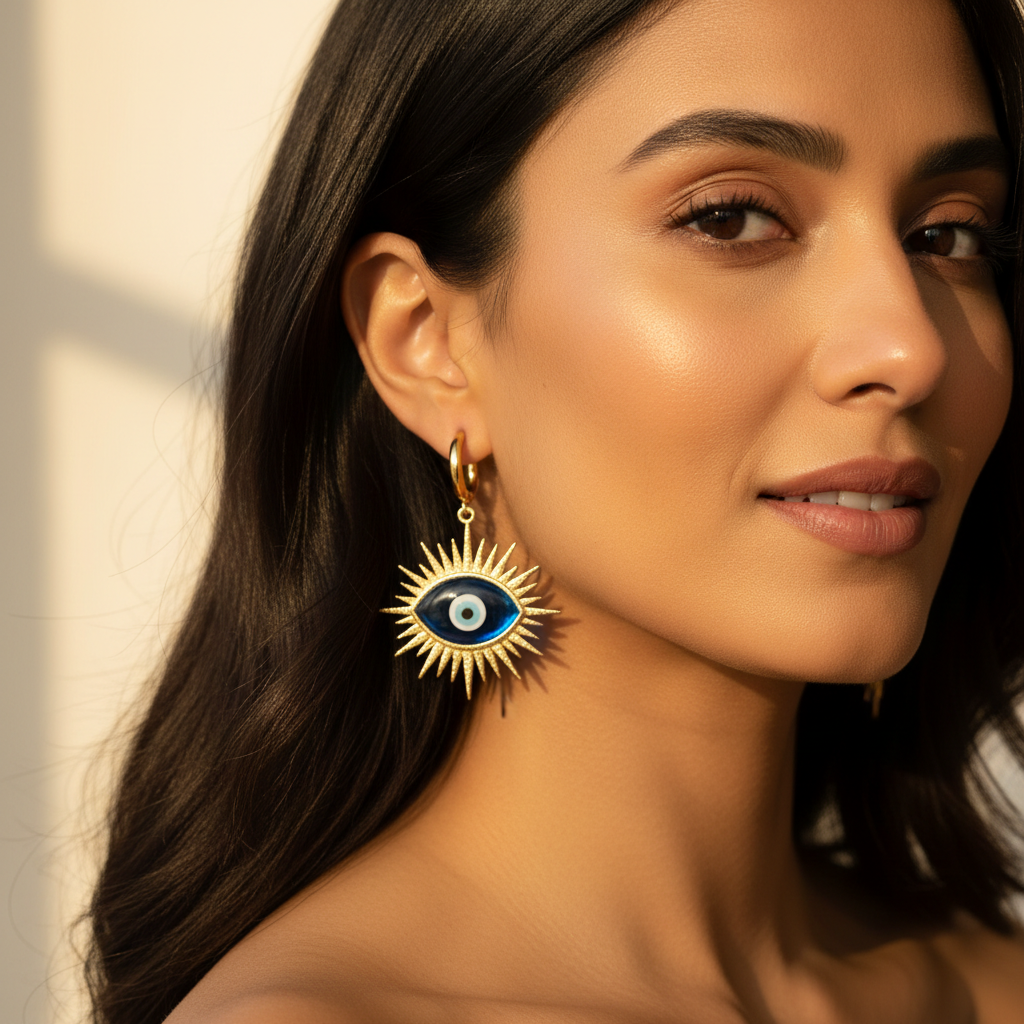 Nazar Evil Eye Set — Earring Detail