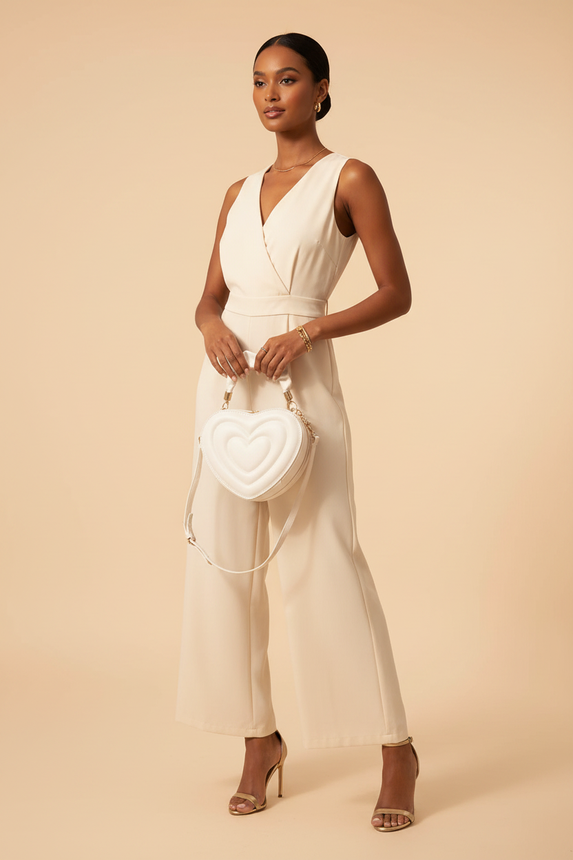 Heart Shape Crossbody Bag - Model 2 White
