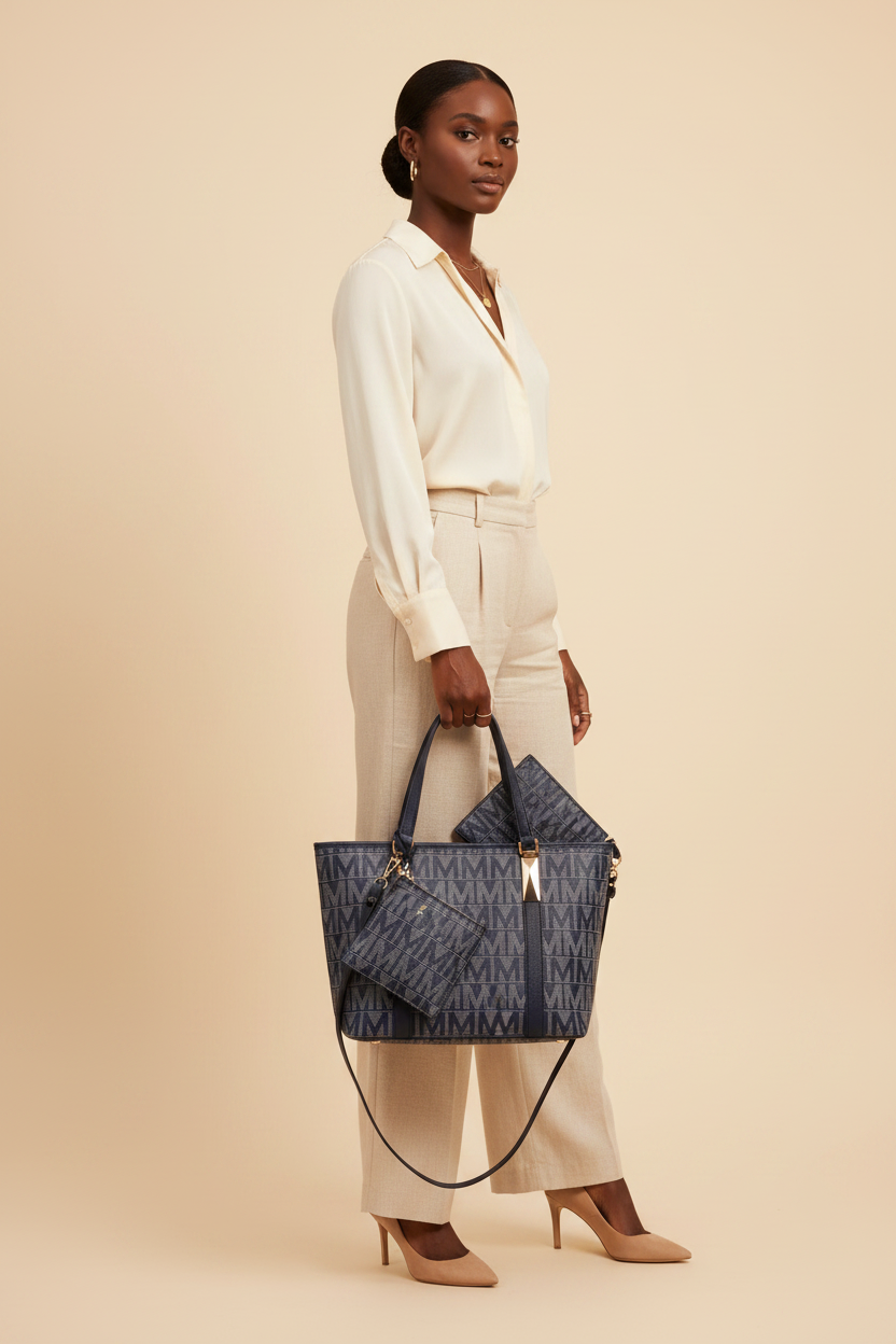Signature Monogram Tote Set - Model 2 Full Length