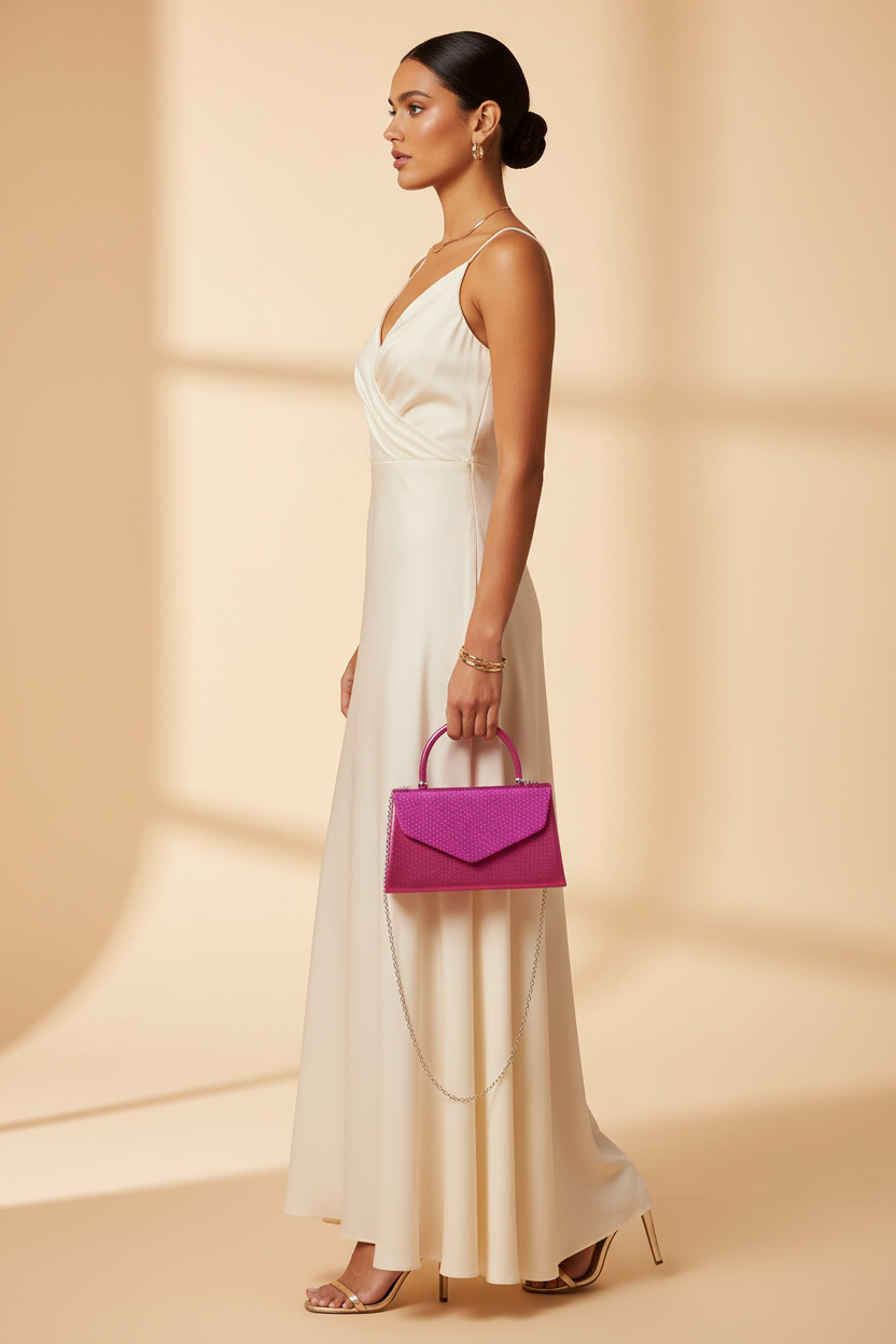 Frosted Glitter Evening Clutch - Model 1 Side