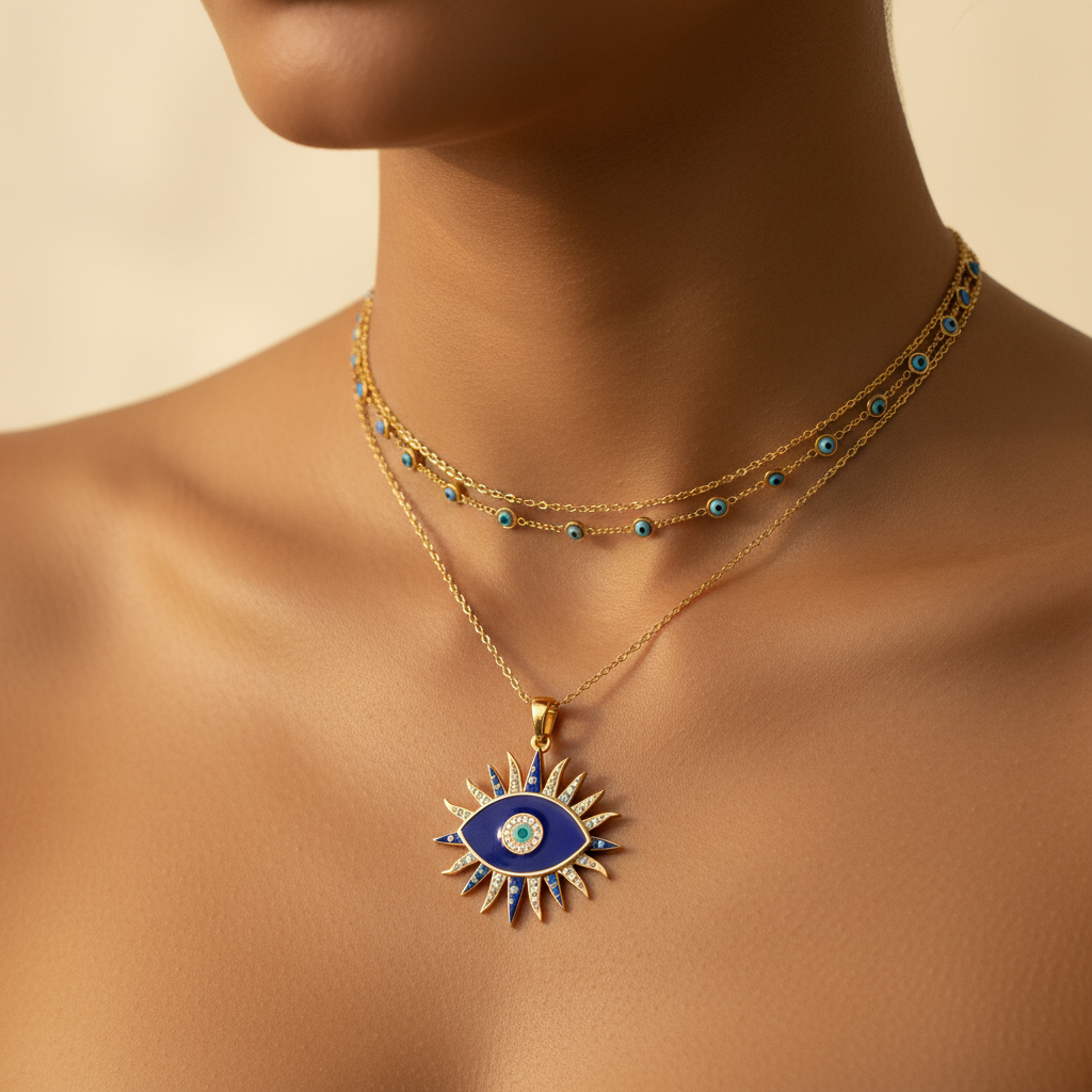 Nazar Evil Eye Set — Neckline