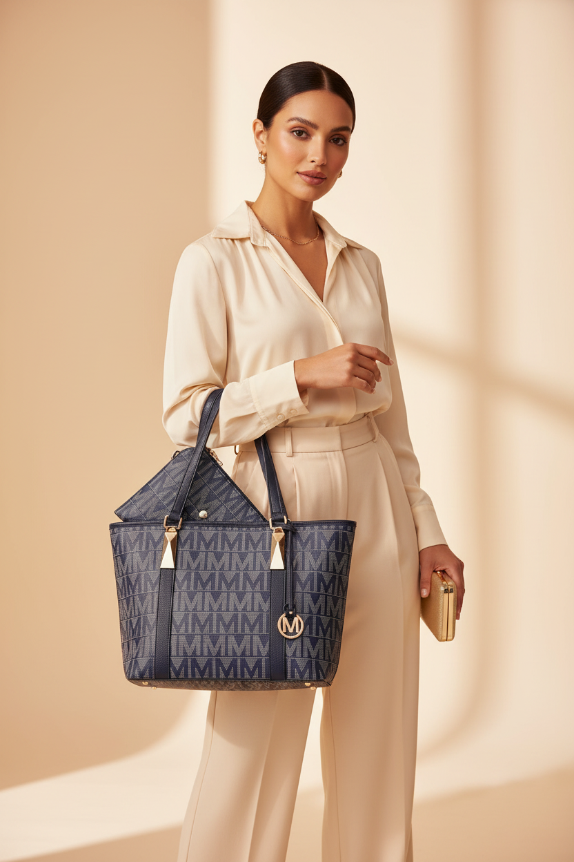 Signature Monogram Tote Set - Model 1 Full Length