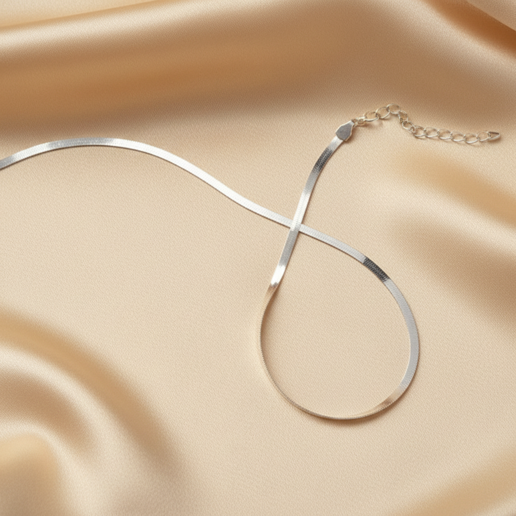 Lame Argent — Flat Lay on Cream Silk