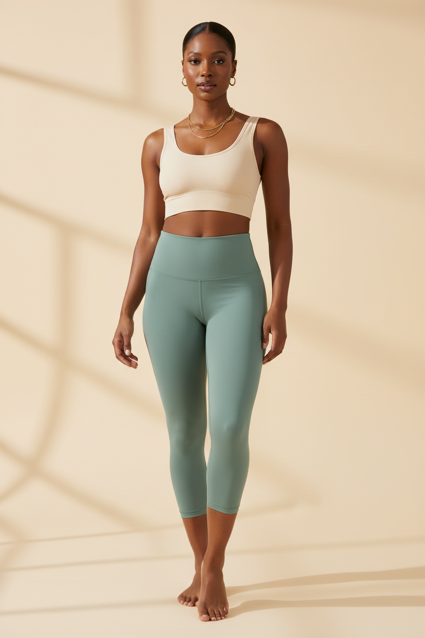 Buttery Soft Capri Leggings - Model 2 Full Length